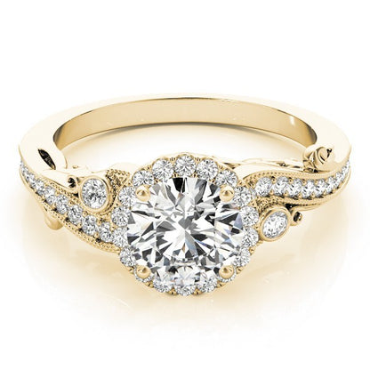 Lab Grown Round Diamond Halo Engagement Ring