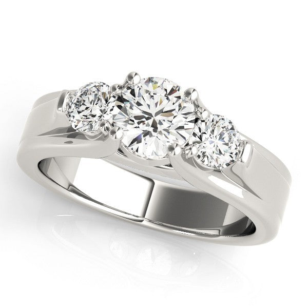 2.00Ct Lab Grown Round Diamond 3 Stone Engagement Ring Platinum