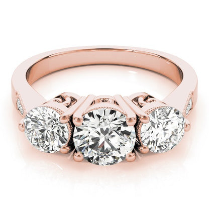 2.00Ct Lab Grown Round Diamond 3 Stone Engagement Ring Platinum