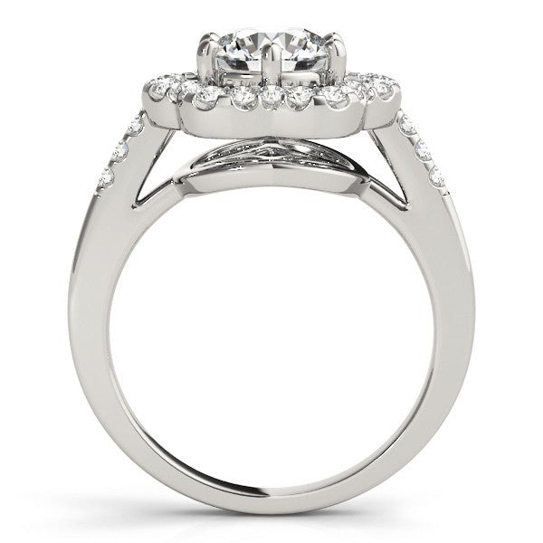 Lab Grown Round Diamond Halo Engagement Ring