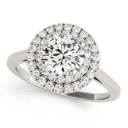 Lab Grown Round Diamond Halo Engagement Ring