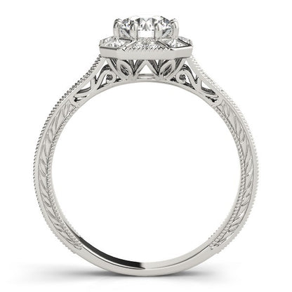 Lab Grown Round Diamond Halo Engagement Ring