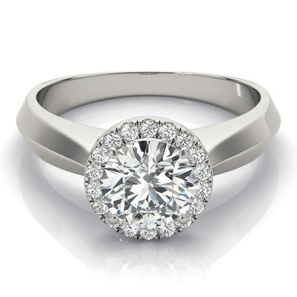 Lab-Grown Diamond Halo Engagement Ring in 18K Yellow Gold 