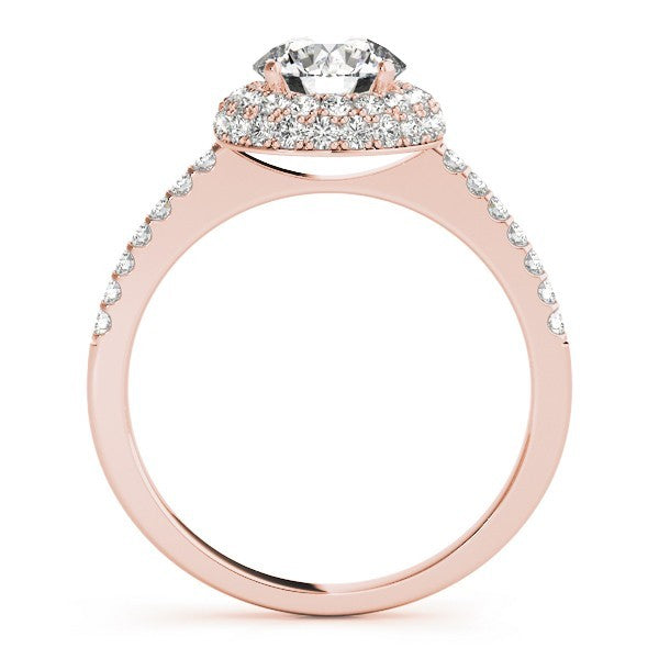 Lab Grown Round Cut Diamond Halo Engagement Ring Platinum