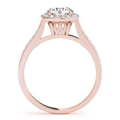 Lab Grown Round Diamond Halo Engagement Ring