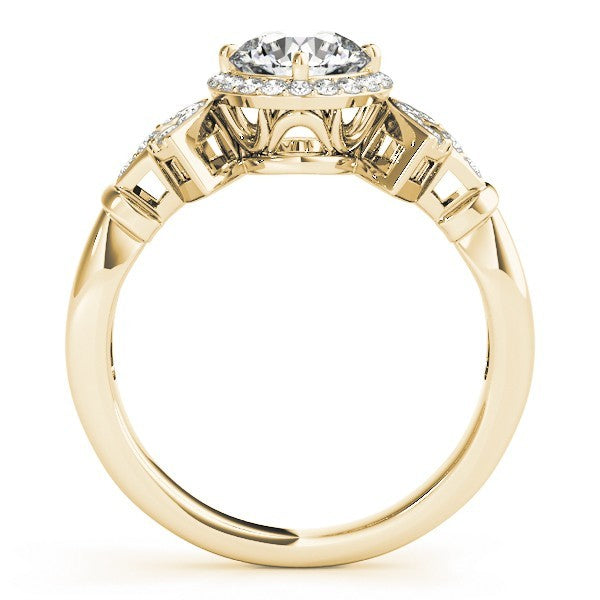 Lab Grown Round Diamond Halo Engagement Ring