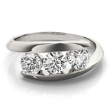 Lab Grown Diamond 3 Stone Engagement Ring For Women In Platinum