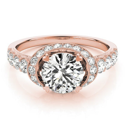Lab Grown Round Diamond Halo Engagement Ring