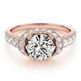 Lab Grown Round Diamond Halo Engagement Ring