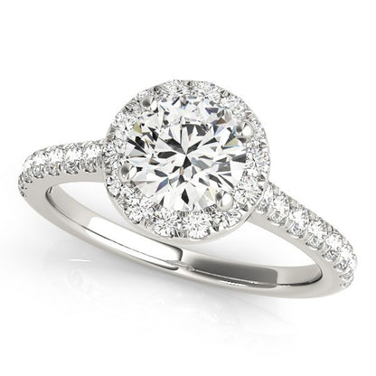 Lab Grown Round Diamond Halo Engagement Ring