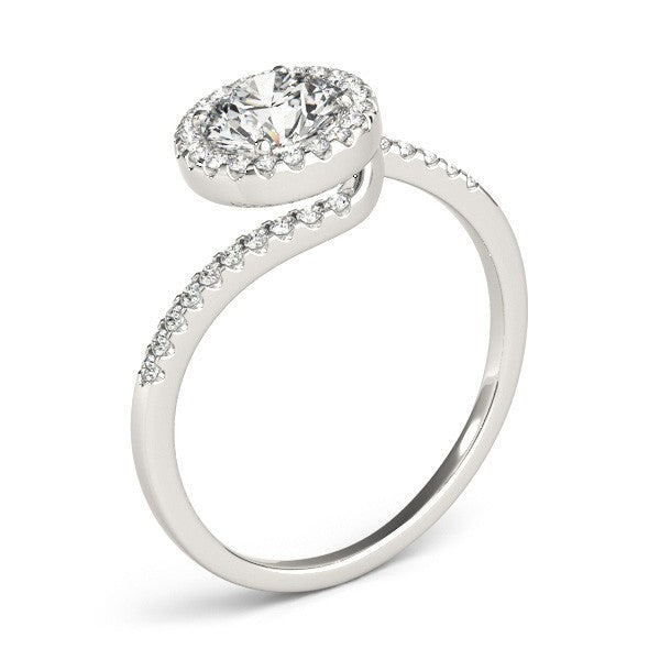 Lab Grown Round Diamond Halo Engagement Ring