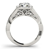 Lab Grown Round Diamond Halo Engagement Ring