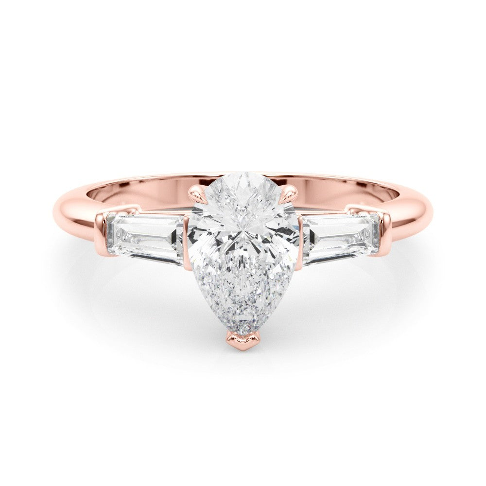 Lab-Grown Pear Cut Diamond 3 Stone Engagement Ring