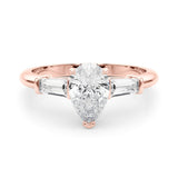 Lab-Grown Pear Cut Diamond 3 Stone Engagement Ring
