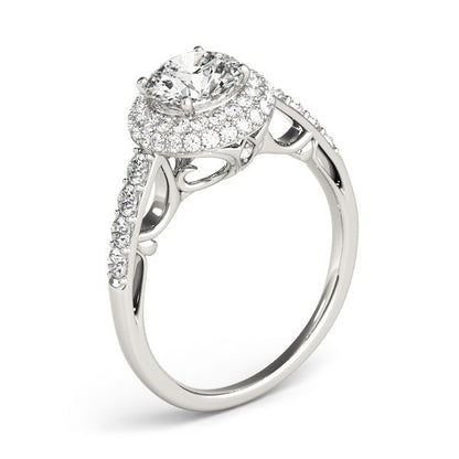 Lab Grown Round Diamond Halo Engagement Ring