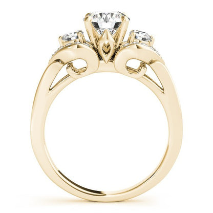 2.00 Ct Lab Grown 3 Stone With Side Halo Diamond Engagement Ring Platinum