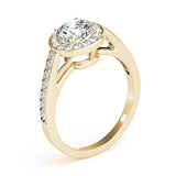 Lab Grown Round Diamond Halo Engagement Ring