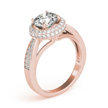 Lab Grown Round Diamond Halo Engagement Ring