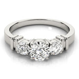 2.00Ct Lab Grown Round Diamond 3 Stone Engagement Ring Platinum - Two Tone