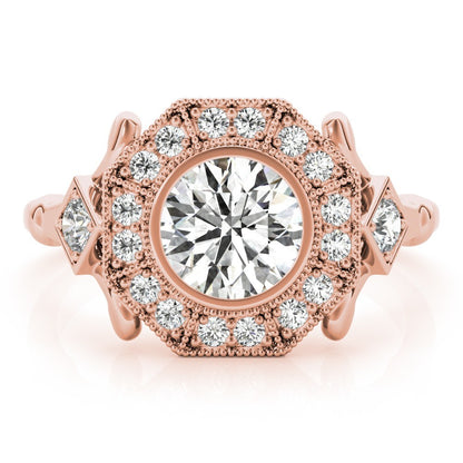 Lab-Grown Diamond Halo Engagement Ring in Platinum