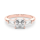 Lab-Grown Square Cut Diamond 3 Stone Engagement Ring