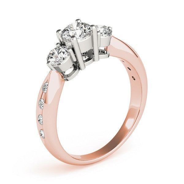 0.50Ct To 2.00Ct DE/VS Lab Grown Round Diamond 3 Stone Engagement Ring Platinum