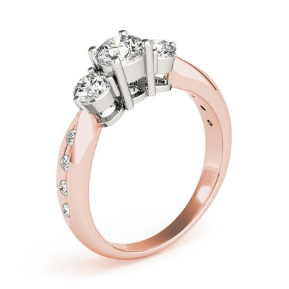 0.50Ct To 2.00Ct DE/VS Lab Grown Round Diamond 3 Stone Engagement Ring Platinum