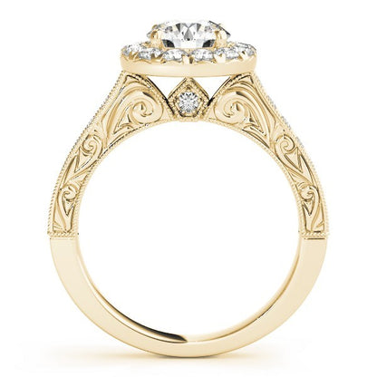 Lab Grown Round Diamond Halo Engagement Ring