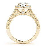 Lab Grown Round Diamond Halo Engagement Ring