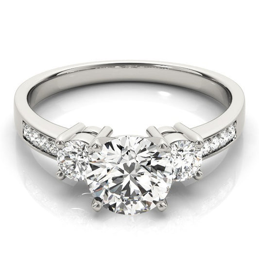 0.50Ct To 2.00Ct Lab Grown Round Diamond 3 Stone Engagement Ring Platinum