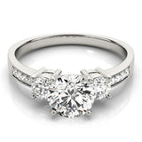 0.50Ct To 2.00Ct Lab Grown Round Diamond 3 Stone Engagement Ring Platinum