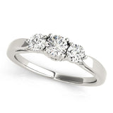 Lab Grown Round Diamond Prong Set 3 Stone Engagement Ring Platinum In DE/VS 2.00Ct