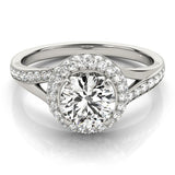 Lab Grown Round Diamond Halo Engagement Ring