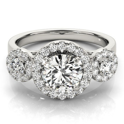 Lab Grown Round Cut Diamond Halo Engagement Ring 