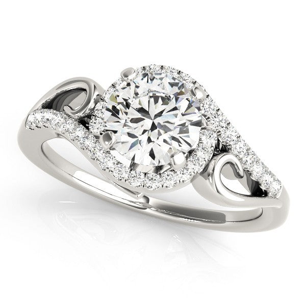 Lab Grown Round Diamond Halo Engagement Ring