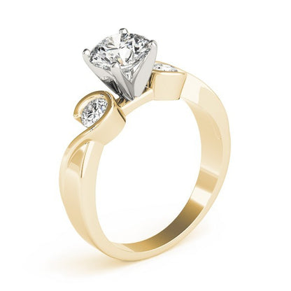 Platinum Round Diamond Designer Trilogy Engagement Ring  - DE/VS 2Ct Lab Grown