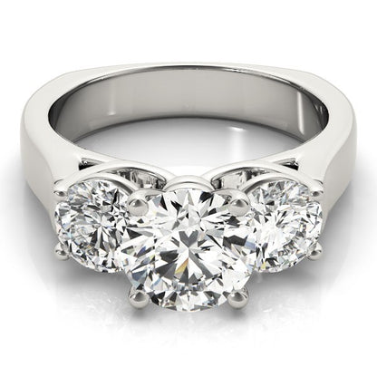 Lab Grown Platinum Diamond Three Stone Engagement Ring For Women 2CT DE/VS