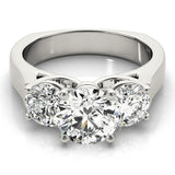 Lab Grown Platinum Diamond Three Stone Engagement Ring For Women 2CT DE/VS