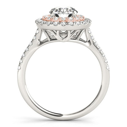 Lab Grown Round Diamond Halo Engagement Ring