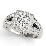 Lab Grown Round Diamond Halo Engagement Ring