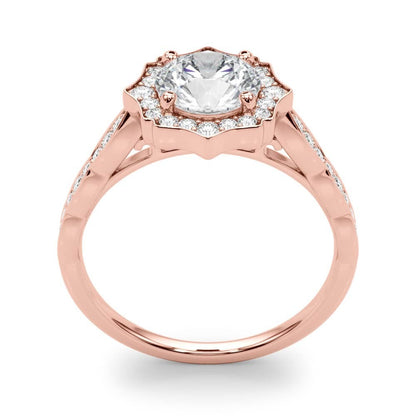 Lab Grown Round Diamond Halo Engagement Ring 