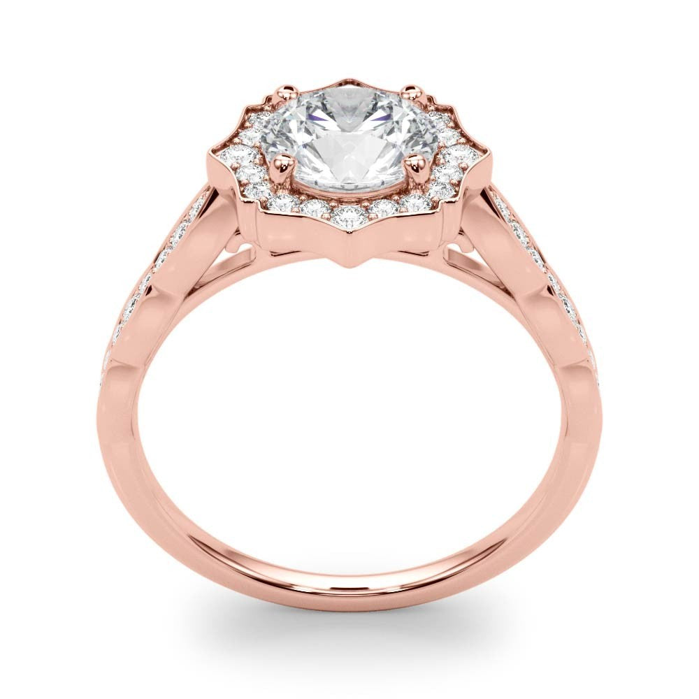 Lab Grown Round Diamond Halo Engagement Ring 