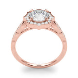 Lab Grown Round Diamond Halo Engagement Ring 
