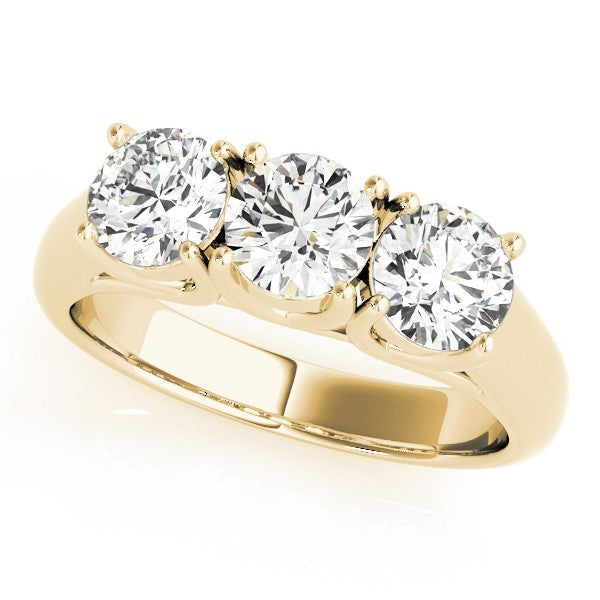 2.00Ct Claw Set Lab Grown Round Diamond 3 Stone Engagement Ring Platinum