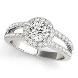 Lab Grown Round Diamond Halo Engagement Ring 