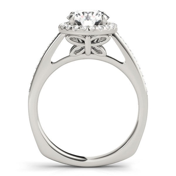 Lab Grown Round Diamond Halo Engagement Ring