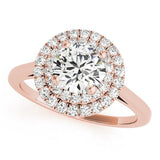 Lab Grown Round Diamond Halo Engagement Ring