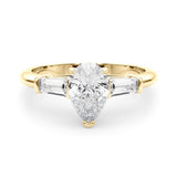 Lab-Grown Pear Cut Diamond 3 Stone Engagement Ring