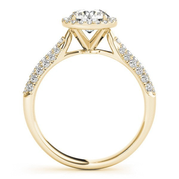 Lab Grown Round Diamond Halo Engagement Ring 