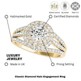 Lab Grown Round Diamond Halo Engagement Ring